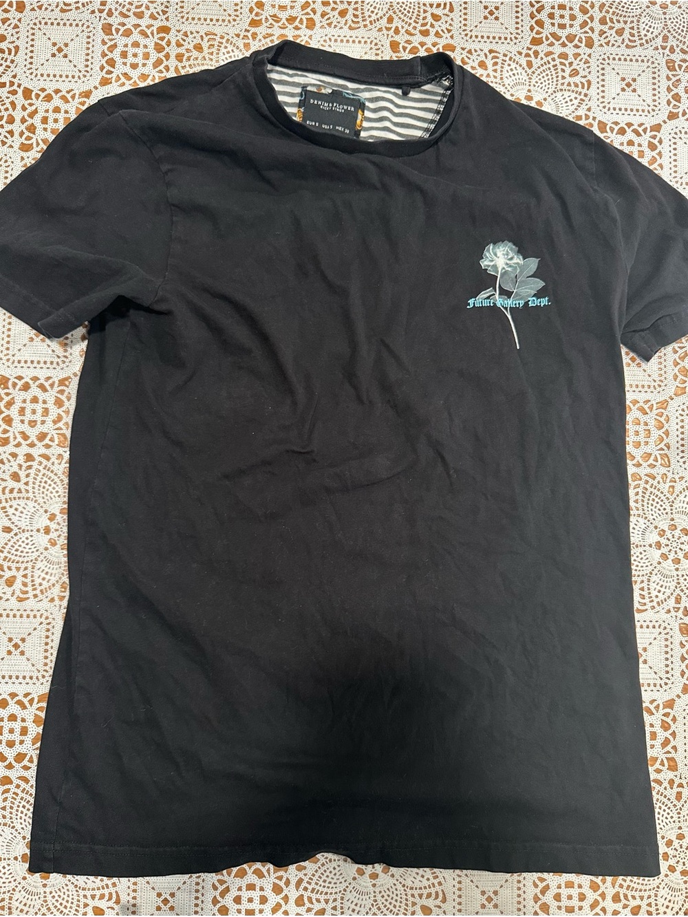 Denim & Flower Ricky Singh Future Gallery Dept Rose Graphic Tee Black